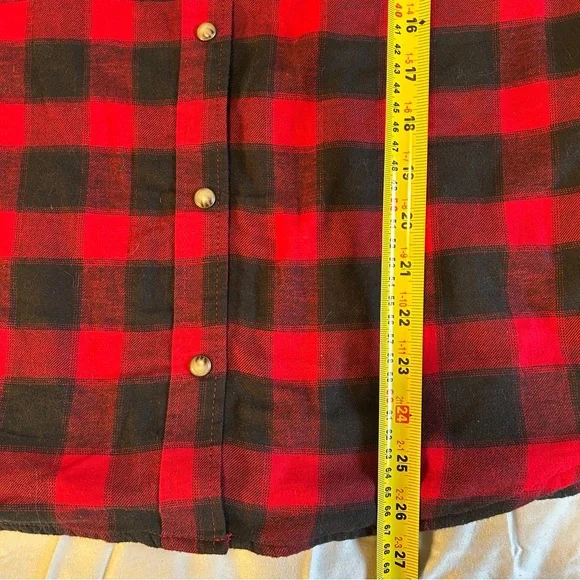 Jachs Girlfriend New York Red and Black Lined Plaid Shirt - Picture 6 of 7